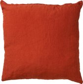 LINN - Sierkussen linnen Potters Clay 45x45 cm - oranje - Inclusief binnenkussen