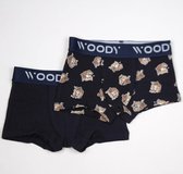 Woody boxer jongens - koe - donkerblauw - duopack - 212-1-CLD-Z/019 - maat 152