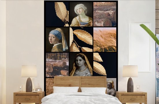 Papier peint - Papier peint photo - Collage - Or - Largeur 160 cm x Hauteur 240 cm