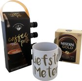 Koffie pakket : Meter Cadeau - Koffiesiroop (3 smaken) - Nescafe GOLD (25 zakjes) - MOK met lepel