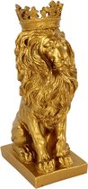 Koning leeuw ornament | goud | 29x20x57CM |