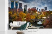 Behang - Fotobehang New York - Central Park - Herfst - Breedte 420 cm x hoogte 280 cm