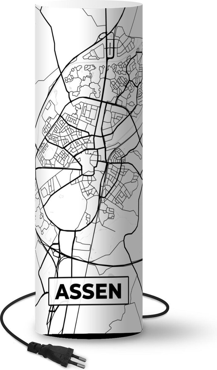 Lamptiger Tafellamp - Kaart - Ø 19 Cm - E14 - Zwart En Wit