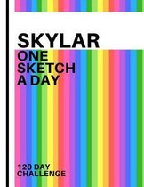 Skylar: Personalized colorful rainbow sketchbook with name