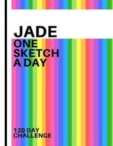 Jade: Personalized colorful rainbow sketchbook with name