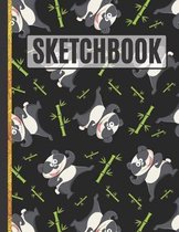 Sketchbook: Panda Bear Martial Arts with Bamboo Sketchbook for Kids