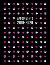 Appointment Book 2019 - 2020: Dog walker appointment book 2019 - 2020 (Sept - Aug) Featuring