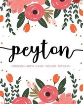 Peyton: Notebook - Libreta - Cahier - Taccuino - Notizbuch: 110 pages paginas seiten pagine
