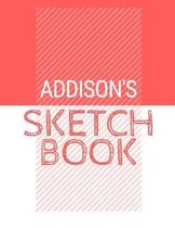 Addison's Sketchbook: Personalized red sketchbook with name