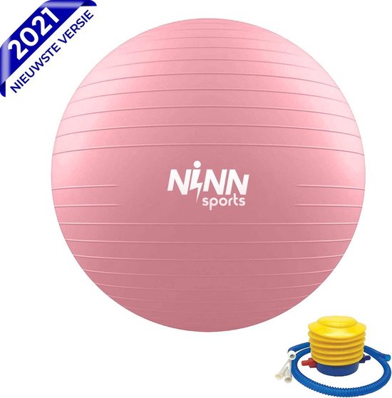 NINN Sports Yoga Ball 65 cm van Hoge Kwaliteit Incl. Pomp Roze - Fitness bal - Gym Bal