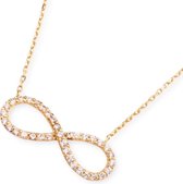 Hemels juwelier- 14k geelgouden ketting met hanger- Dames- Goud- HML515 - Cadeautje- Oneindigheid- Moederdag aanbieding