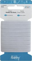2 Stuks - Habby elastiek 8mm | Plat gevlochten | Wit | 5 meter | Hobby - Knutselen - Naai elastiek