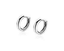 foto van Zinzi zilveren oorringen 12 x 2mm glad met luxe klapsluiting ZIO194