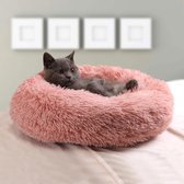 Kattenmand-honden mand-mand voor katten en honden-bed voor huisdieren-donut mand-mand-hond-kat-pluche-rond-draagbaar-warm-zacht-comfortabel- super zacht 40 CM Roze