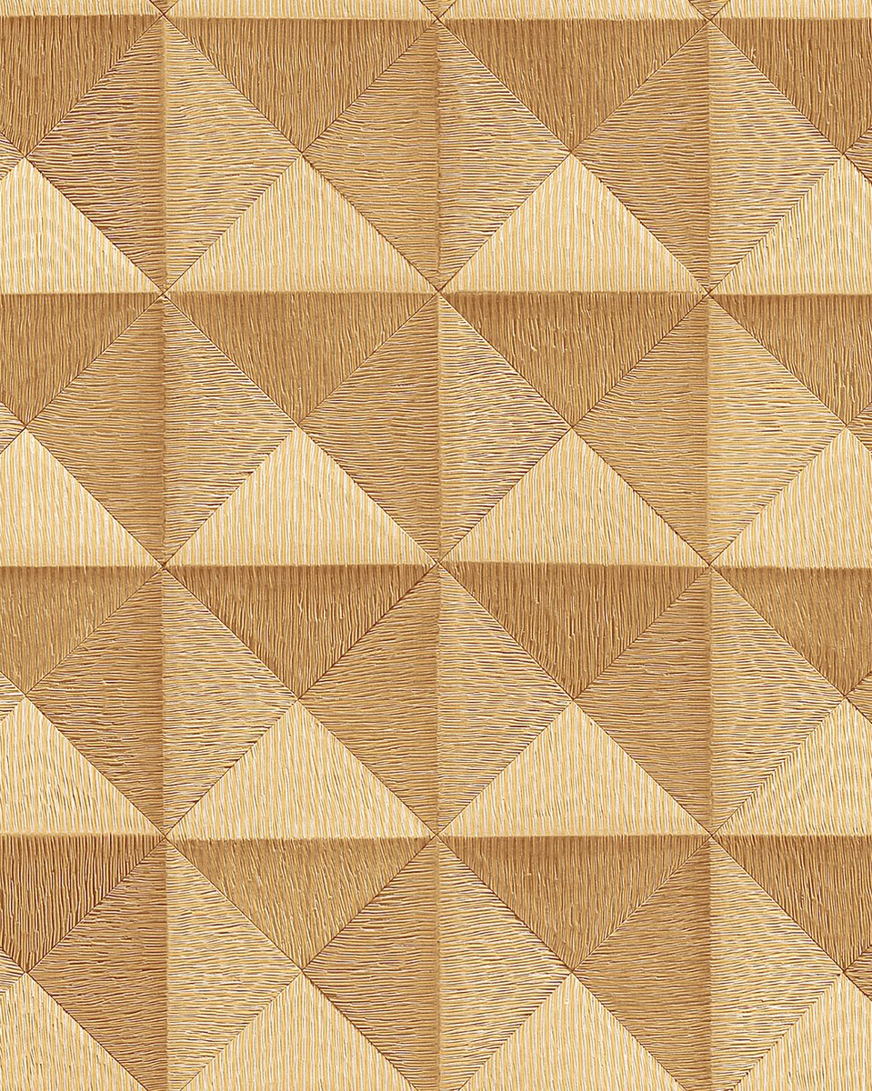 Grafisch behang Profhome BA220063-DI vliesbehang hardvinyl warmdruk in reliëf gestempeld met grafisch patroon en metalen accenten goud 5,33 m2