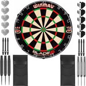Dragon Darts complete Mega Ray dartset - Winmau blade 5 - dartbord – dart shafts - dart flights – dartpijlen 22-24 gram – 100% brass - 2 sets - dartpijlen