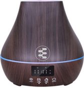 DeeBeeWee Aroma Diffuser Dark Florero 400 ml met klok-, timer- en alarmfuncties. Luchtbevochtiger geschikt voor gebruik met etherische oliën. Kerstcadeau!