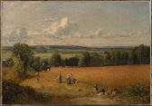Kunst: Korenveld van John Constable. Schilderij op aluminium, formaat is 30X45 CM