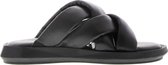 Tango | Pepper 1-a black puffy leather sandal - black sole | Maat: 42
