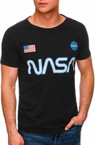 T-shirt - heren - S1437 - Nasa - zwart