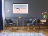 Artgeist - Schilderij - Flamingos Breaking Into A Flight - Multicolor - 90 X 60 Cm