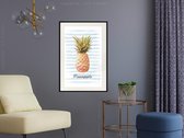 Poster - Pineapple on Striped Background-30x45