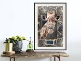 Artgeist - Schilderij - Giraffe In The Frame - Multicolor - 40 X 60 Cm