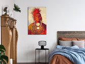 Doe-het-zelf op canvas schilderen - See-non-ty-a, an Iowa Medicine Man-40x60