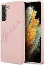 Guess Silicone Vintage Back Cover - Samsung Galaxy S21 - Roze