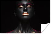 Poster Vrouw - Goud - Zwart - 90x60 cm