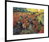 Fotolijst incl. Poster - De rode wijngaard - Vincent van Gogh - 80x60 cm - Posterlijst