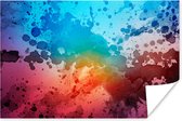 Œuvre abstraite à l'aquarelle et éclaboussures de peinture sur fond coloré 30x20 cm - petit