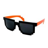 Pixel Zonnebril - Pixel Bril - Thug Life Bril - Feestbril - Gekke Bril - Party Bril - Oranje Zwart