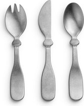 Elodie Baby bestek - mes, vork en lepel - voor baby en kind - Kinderbestek - Kinderbestek set - Antique Silver