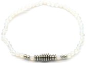 Dielay - Maansteen - Dames Armband - Wit en Zilverkleurig - 20 cm