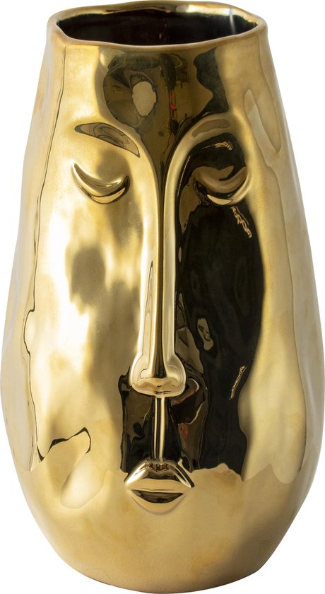 Gusta Gouden Vaas Met Gezicht H24,5cm