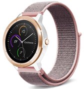 Nylon Smartwatch bandje - Geschikt voor  Garmin Vivoactive 4 nylon band - 45mm - pink sand - Horlogeband / Polsband / Armband