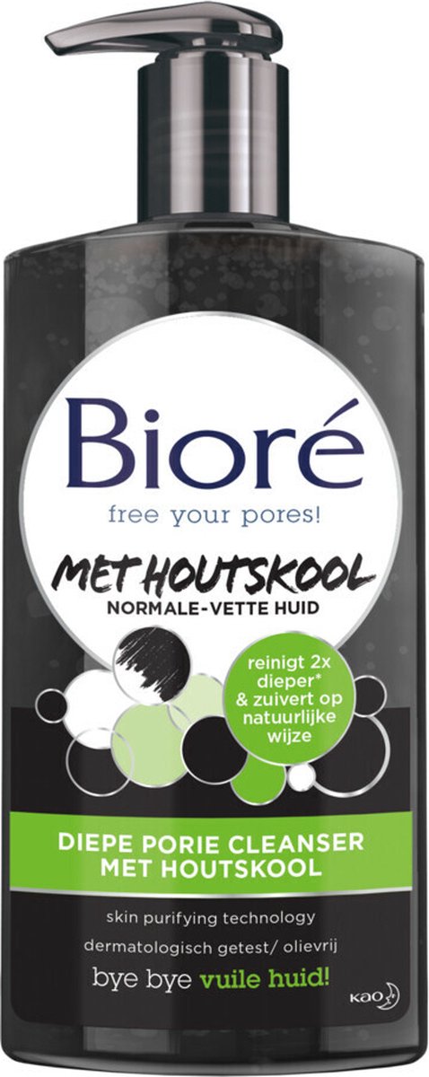 Bioré – Houtskool Reinigingsgel – Gezichtsreiniger – 200 ml - Voordeelverpakking - 4 stuks