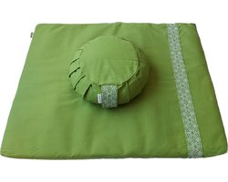 Samarali Groene Meditatie Essentials - Zafu Kussen & Zabuton Mat