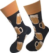 Verjaardag cadeautje voor hem en haar - Bierpull Sokken - Bier Sokken - V alentijnsdag cadeau - Leuke sokken - Vrolijke sokken - Luckyday Socks - Sokken met tekst - Aparte Sokken -