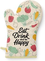 Ovenhandschoen Eat drink and be happy