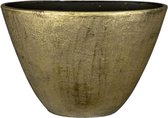 Kos ovale bloempot goud L49 x D21 x H37 cm