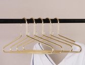 HUISSON Gouden Kledinghangers  Kleerhangers  Metalen Hangers Kleding  Kapstok  Goud  7 mm dik  Strak Design  Set van 5 luxe kledinghangers