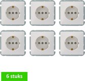 GAMMA enkelvoudig stopcontact | serie "Everest" | inbouw | met randaarde | wit | VOORDEELPACK 6 STUKS
