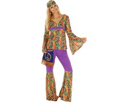 dressforfun - Vrouwenkostuum Hippie XL - verkleedkleding kostuum halloween verkleden feestkleding carnavalskleding carnaval feestkledij partykleding - 300945