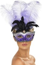 SMIFFYS - Venetiaans masker met grote veren - Maskers > Venetiaanse maskers