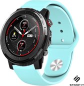 Siliconen Smartwatch bandje - Geschikt voor  Xiaomi Amazfit Stratos sport band - aqua - Strap-it Horlogeband / Polsband / Armband
