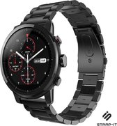 Stalen Smartwatch bandje - Geschikt voor  Xiaomi Amazfit Stratos stalen band - zwart - Strap-it Horlogeband / Polsband / Armband
