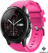 Siliconen Smartwatch bandje - Geschikt voor  Xiaomi Amazfit Stratos silicone band - knalroze - Strap-it Horlogeband / Polsband / Armband