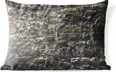 Buitenkussens - Tuin - Grijze antieke stenen muur - 60x40 cm